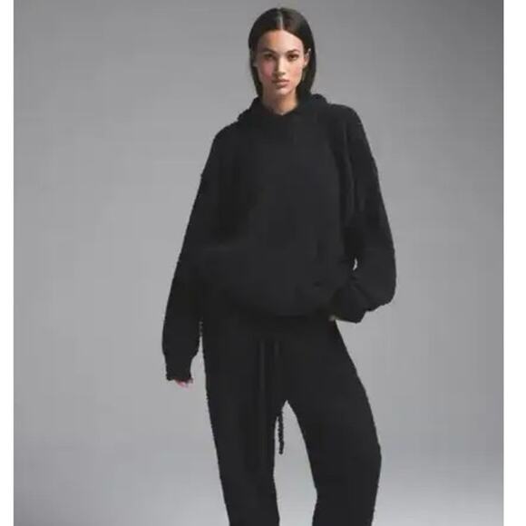 SKIMS Tops - Skims Cozy Knit Hoodie Oversized Pullover Onyx Black Womens Size Medium